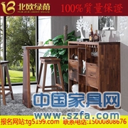 北歐綠蔭實(shí)木家具/餐廳家具/純北美黑胡桃吧臺(tái)/廠家直銷(xiāo)/可定制